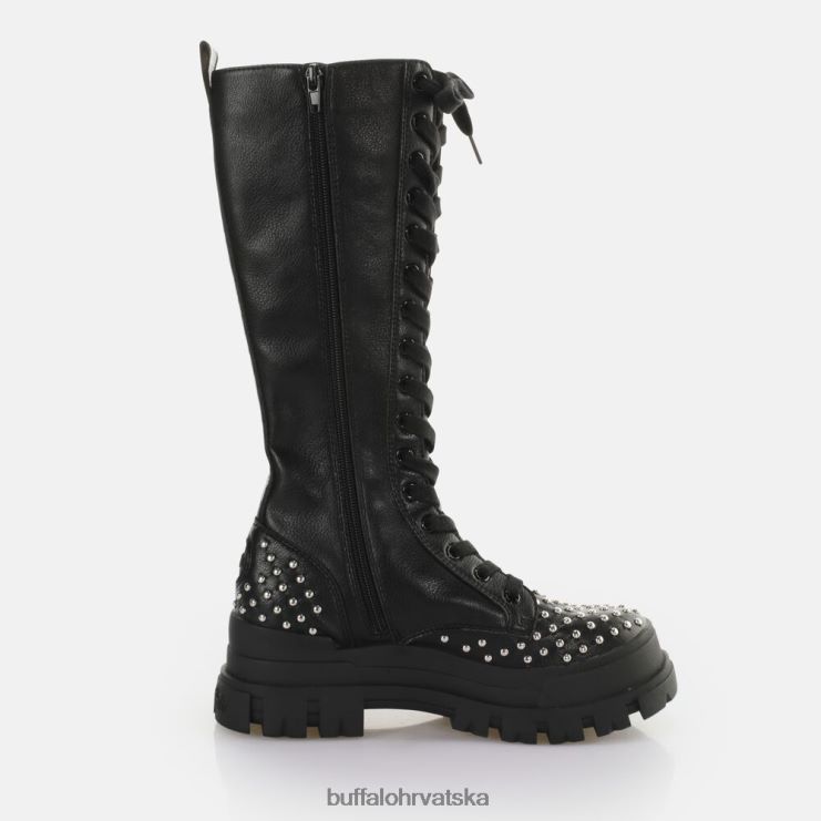 crno Buffalo aspha on pin laceup hi boot vegan |čizme TDD6T507